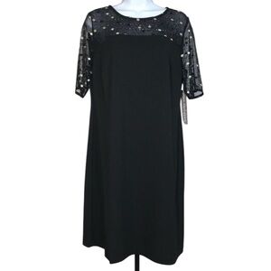 Nina Leonard S/S Dress | Black | Medium